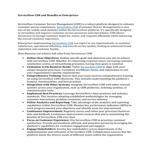 ServiceNow CSM and Benefits to Enterprises.pdf