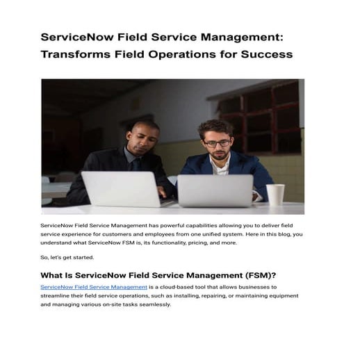 ServiceNow Field Service Management: Transforms Field Operations for Success