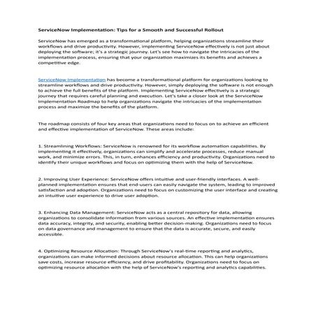 ServiceNow Implementation: Tips for a Smooth and Successful Rollout