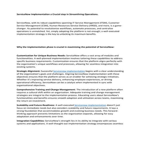 ServiceNow Implementation a Crucial step in Streamlining Operations.pdf