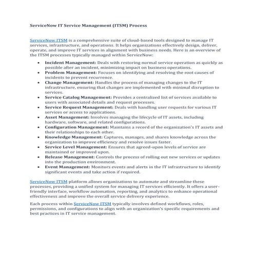 ServiceNow IT Service Management (ITSM) Process.pdf