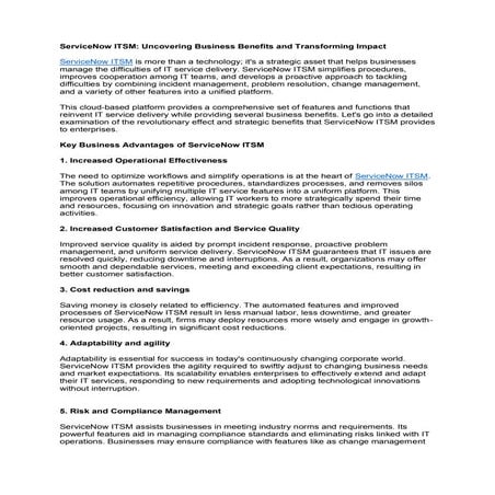 ServiceNow ITSM Uncovering Business Benefits and Transforming Impact.pdf
