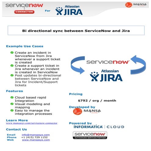 ServiceNow & Jira Integration
