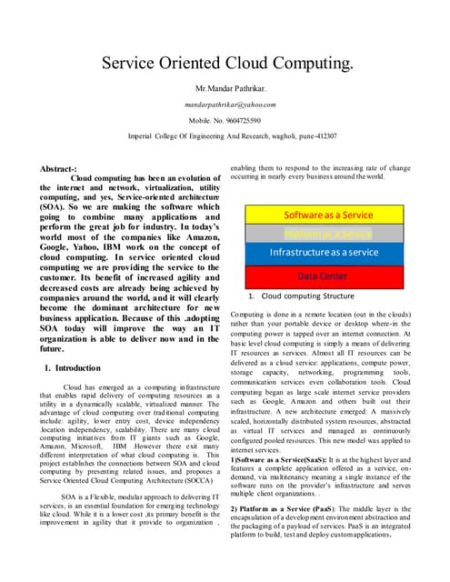 Service oriented cloud computing