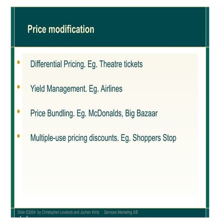 Service pricing