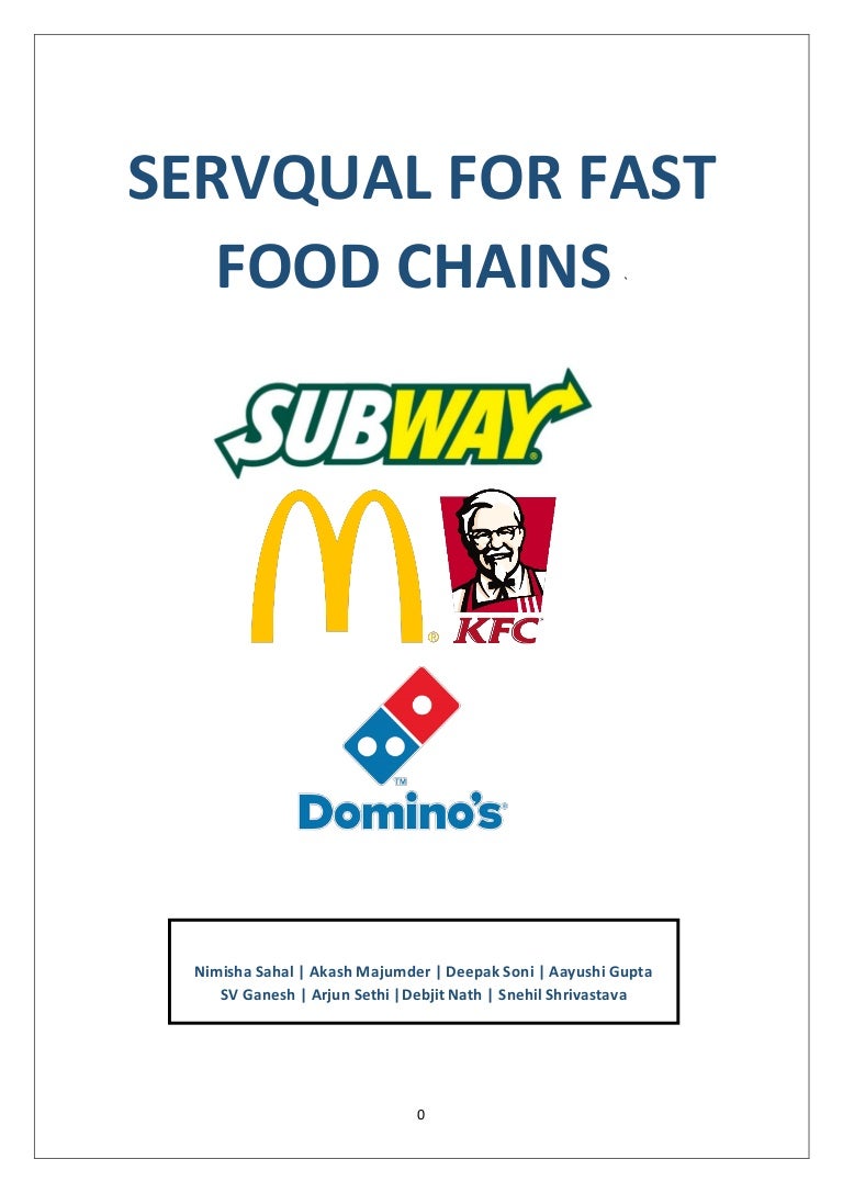 Service quality of fast food chains