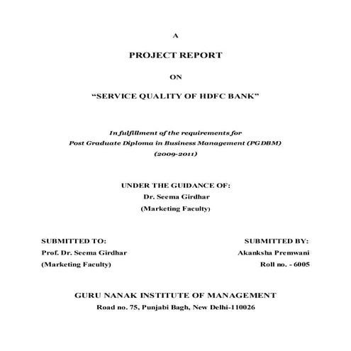 Service quality of hdfc bank.. 