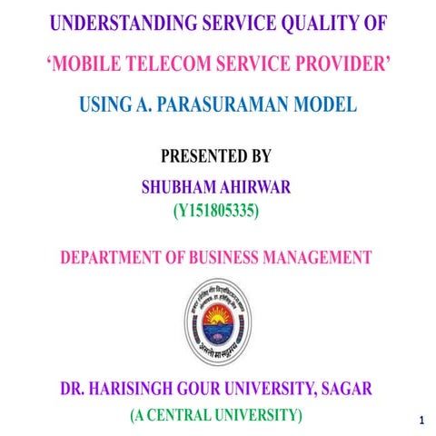 Service quality of ‘mobile telecom service provider’