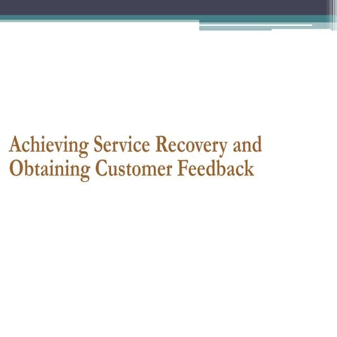 Service recovery