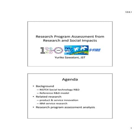 Research Program Assessment from Research and Social Impacts
