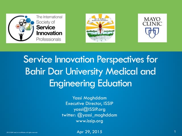 Service science perspectives for Bahir Dar University  Medical and Engineerin...