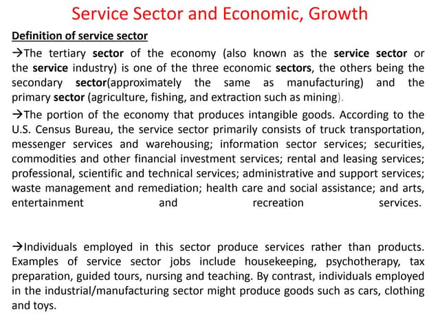 Service sector and economic, growth