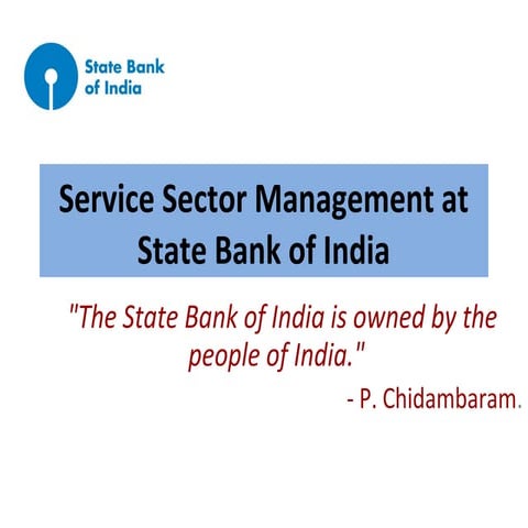 Service Sector Management at State Bank of India