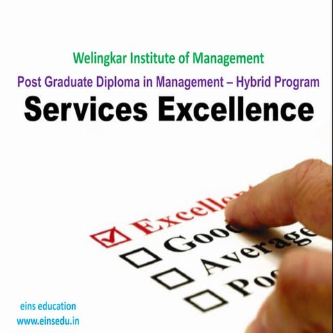 Distance MBA in Services Excellence from EINS Education- Welingkar Institute ...
