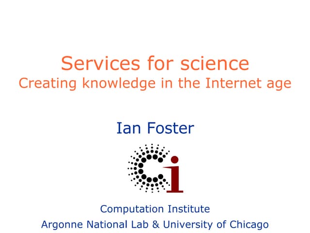 Services For Science April 2009