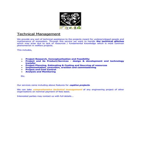 Services provided by EFACMSCSL, India