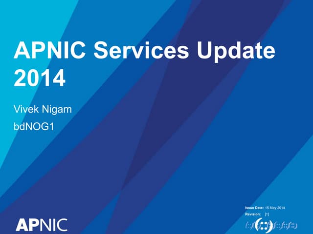 Services Update ARM 3/bdNOG 1
