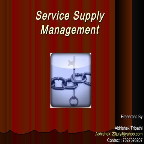 Service Supply Chain Management by Abhishek Tripathi