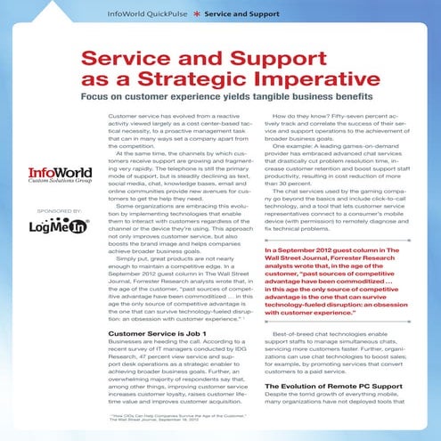 Service&support as a strategic imperative
