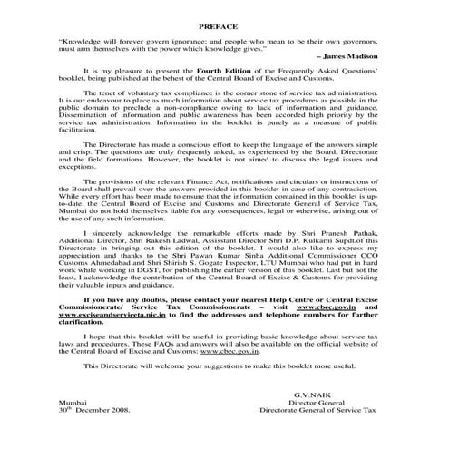 Common Questions on Service Tax