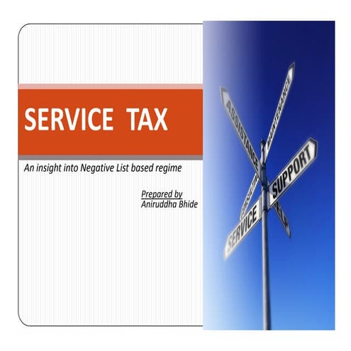 Service tax negative list based regime