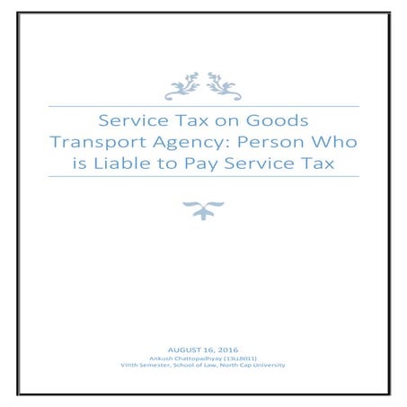 Service tax on goods transport agency