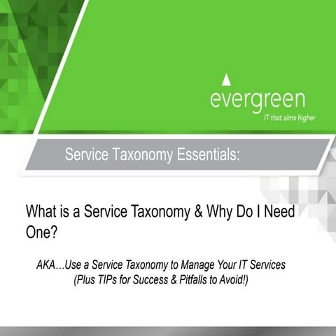 What is a Service Taxonomy and Why Do I Need One?