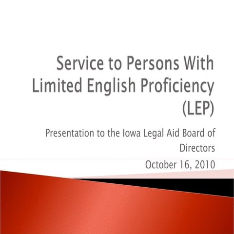 Service to Persons with Limited English Proficiency