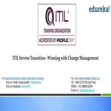 Service transition  - Winning with change management