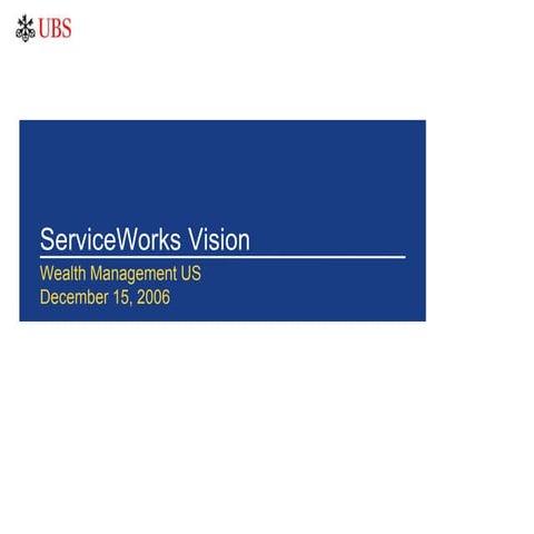 UBS ServiceWorks Vision