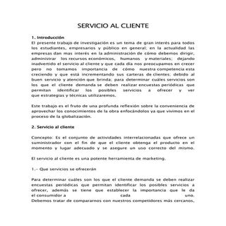 Servicio al cliente