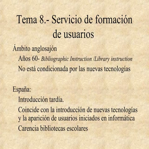 Servicio de formación de usuarios