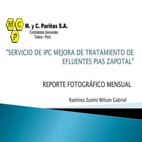 Servicio ipc mejora de tratamiento de efluentes pias zapotal