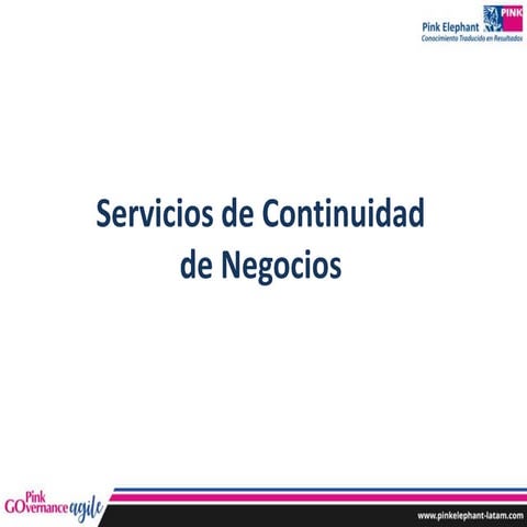 Servicios de continuidad de negocio