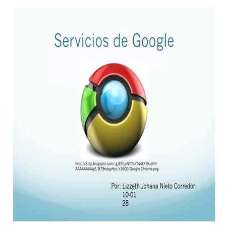 Servicios de google, lizzeth johana nieto corredor, 10-01