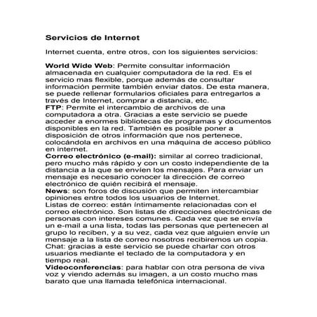 Servicios de internet