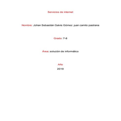 Servicios de internet