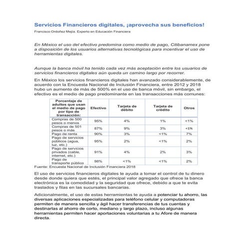 Servicios Financieros Digitales