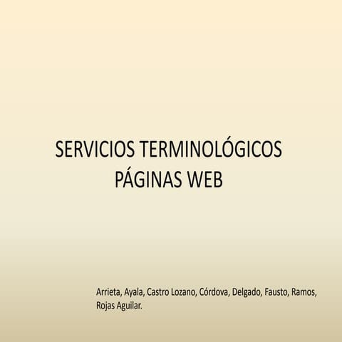 Servicios terminologicos pag web