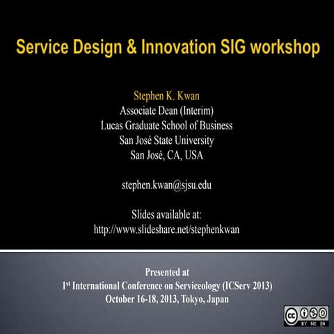 Servicology 2013 workshop