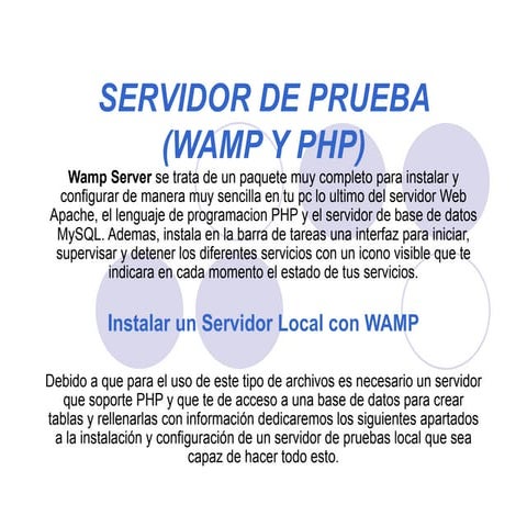 Servidor De Prueba (Wamp Y Php)Presentacion