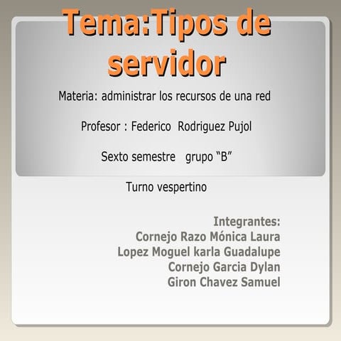 Tipos de Servidores 