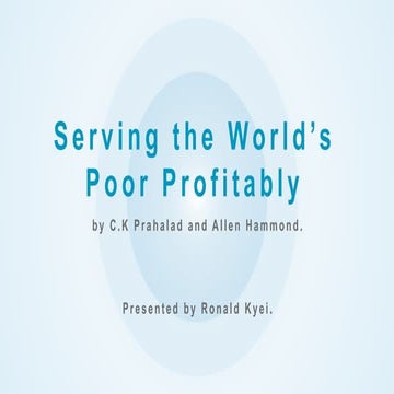 Serving the bottom of the pyramid presentation.