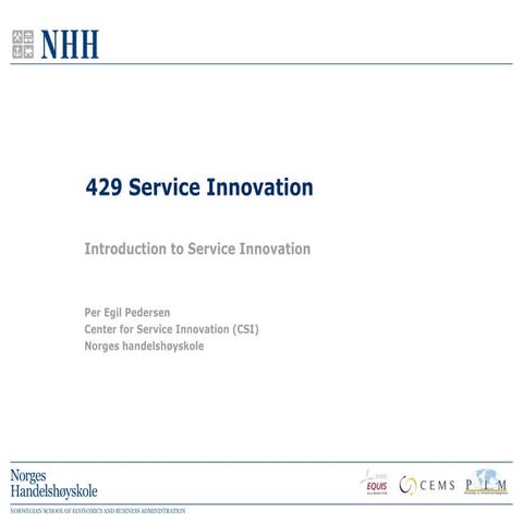 Introduction to service innovation
