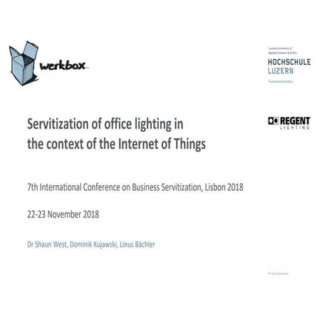Servitization of office lighting in the context of IoT