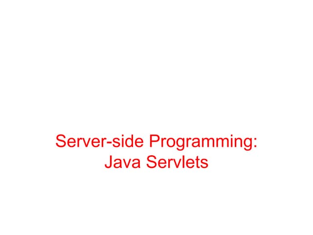Servlet (1) also contains code to create it.ppt