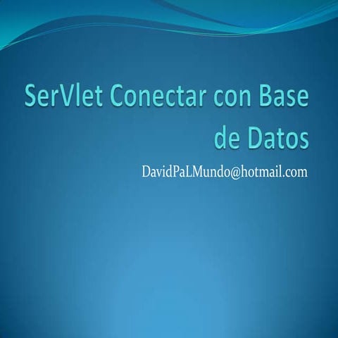 Ser vlet conectar con base de datos