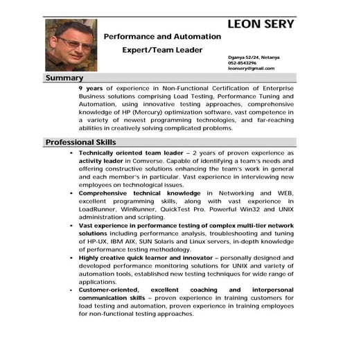 Sery Leon Cv Amdocs