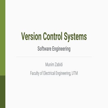 Version Control Systems Software Engineering | PDF