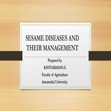 Sesame diseases and their management 